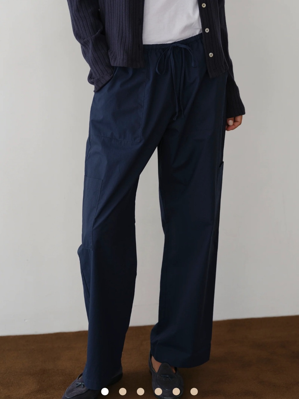 Men's Navy Drawstring Relaxed Pants